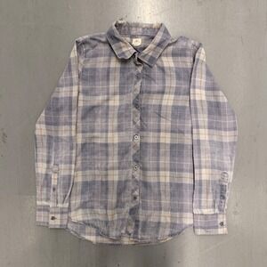 ONeill Mens Blue Tan Plaid Long Sleeve Button Down Shirt Size Medium M